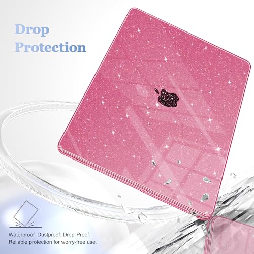 May Chen Compatible with MacBook Air 13 inch Case 2021 2020 2019 2018 Release Model: M1 A2337 A2179 A1932, Plastic Hard Shell Case for Ma Air 13 inch with Retina Display Fits Touch ID, Peach Glitter - color: Peach Glitter