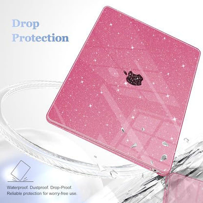 May Chen Compatible with MacBook Air 13 inch Case 2021 2020 2019 2018 Release Model: M1 A2337 A2179 A1932, Plastic Hard Shell Case for Ma Air 13 inch with Retina Display Fits Touch ID, Peach Glitter - color: Peach Glitter