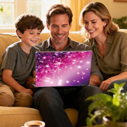 Universal Laptop Skin Sticker Decal for 11.6”12" 13" 13.3" 14" 15" 15.4" 15.6" Reusable Waterproof Scratch-Scratch Resistant Protective Vinyl Laptop Notebook Skin Stickers - Pink Stars and Glitter - color: Pink Stars and Glitter