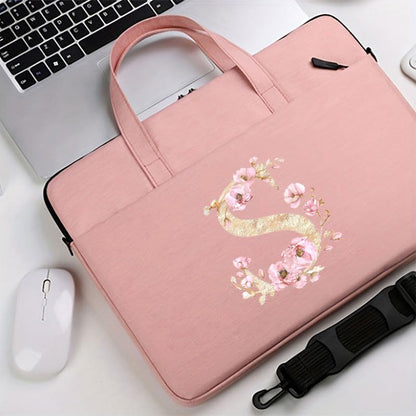 Computer Bag For Men & Women, With Initial Laptop Bag,14/15inches Messenger bag For Office、Business、Travel、School - color: Pk-s