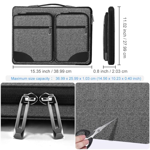 360 Protective Laptop Case 15" 15.6" 16" Sleeve, Water-Resistant Handbag with Straps Compatible with 16" MacBook Neo, MacBook Pro Air 16"/15", XPS 16" and Most 15" 15.6" 16" Notebooks,G01BK02 - color: G01bk02, size: 15"-16"