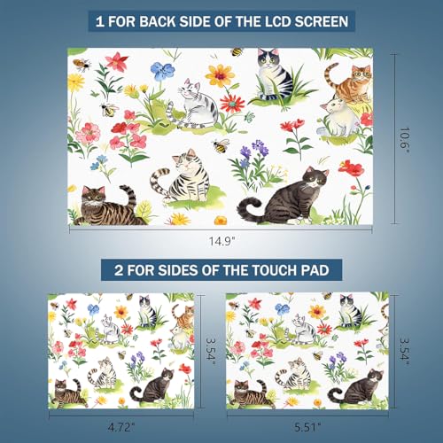 Laptop Skin Sticker 12.1 13 13.3 14 15 15.6 Inches Netbook Sticker Decal Reusable Universal Notebook PC Art Personalized Protector by AORTDES (AD-NEK-86 Garden Cat) - color: Garden Cat