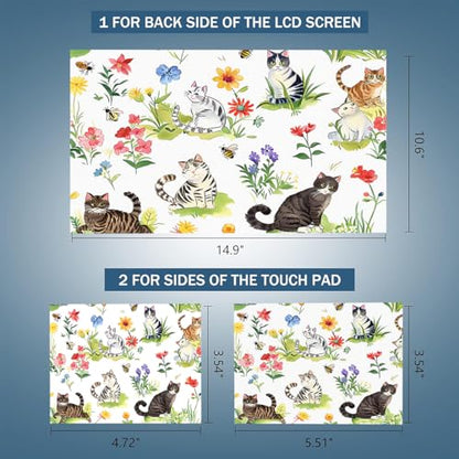 Laptop Skin Sticker 12.1 13 13.3 14 15 15.6 Inches Netbook Sticker Decal Reusable Universal Notebook PC Art Personalized Protector by AORTDES (AD-NEK-86 Garden Cat) - color: Garden Cat