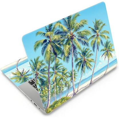 Laptop Skin 12.1-15.6 inch Removable Universal Reusable Laptop Sticker Decal,Waterproof No Residue Vinyl Cover,Scratch-Resistant Cuttable Full Wrap Sticker for Notebook, Tropical Palm Tree - color: Tropical Palm Tree