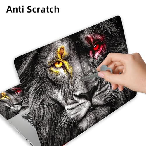 Aesthetic Laptop Skin Cover,12-15.6 Inch Universal Vinyl Sticker Decal,Waterproof Scratch-Resistant Notebook Wrap,Removable Residue-Free Protector,Lion Eyes Fire - color: Lion Eyes Fire