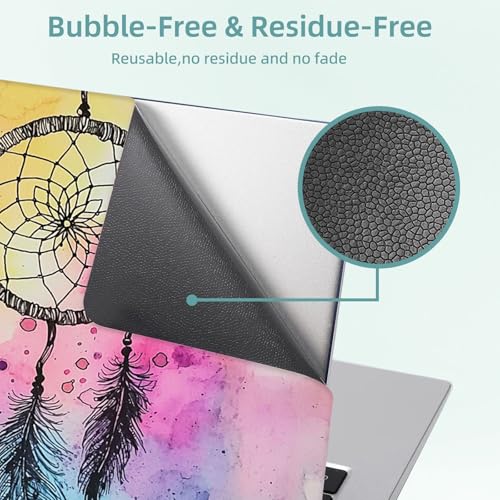 Universal Laptop Skin Decal, 3-Piece Vinyl Protector for 12 13 14 15.6" Notebook, Waterproof Anti-Scratch, Easy Trim & Bubble-Free Finish, Dreamcatcher with Feathers Hanging - color: Dreamcatcher with Feathers Hanging