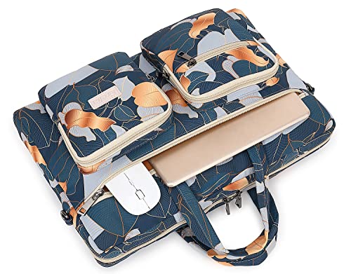 Laptop Shoulder Bag15.6inch women men Waterproof 16inch Computer Bags Women Business Office Work Bag Briefcase 14 inch case - color: Leaves