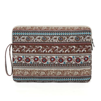 Laptop Sleeve 13.3 inch14 Inch, 15.6inchWater Resistant Traveling Computer Cover with Handle, Shockproof Protective Carrying Laptop Case (Y8-Khaki Bohemia, 15 inch-15.6 inch) - color: Y8-Khaki Bohemia, size: 15 inch-15.6 inch