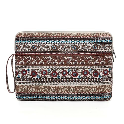 Laptop Sleeve 13.3 inch14 Inch, 15.6inchWater Resistant Traveling Computer Cover with Handle, Shockproof Protective Carrying Laptop Case (Y8-Khaki Bohemia, 14 inch) - color: Y8-Khaki Bohemia, size: 14 inch