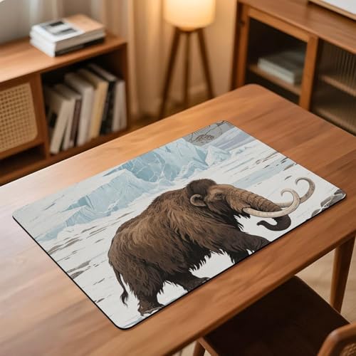Desk Pad Mat Mammoth Print Non-Slip Desk Mats Desk Protector for Office Home Lap Desk Laptop and Desktop Gift for The Holidays