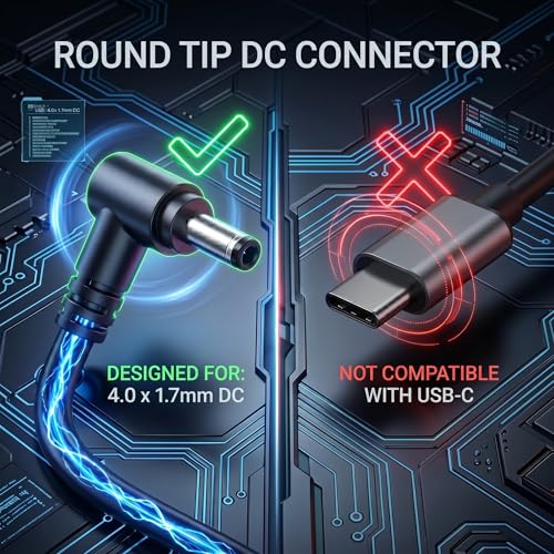 45W Laptop Charger Compatible with Lenovo IdeaPad 20V 2.25A Round Tip | Replacement for 100 110 310 320 330 Flex V110 V130 DC 4.0x1.7mm
