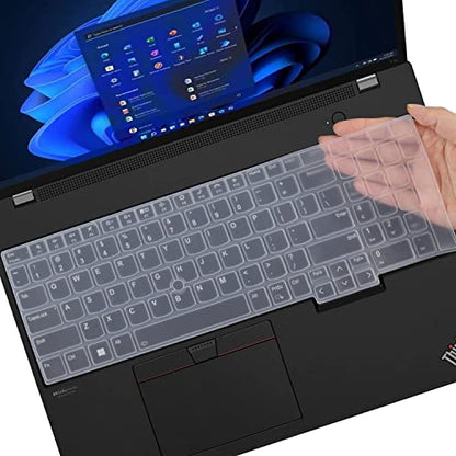 Keyboard Cover for 2026-2023 Lenovo ThinkPad E16 L16 T16 T16g P16 P16v P16s 16 inch Laptop Gen 5/4/3/2/1, Thinkpad L15 Gen 4/3 15.6" (Not Fit 16" Thinkpad Z16 T1g P1 Gen 8/9, 15" L15 Gen 2/1) - color: Clear