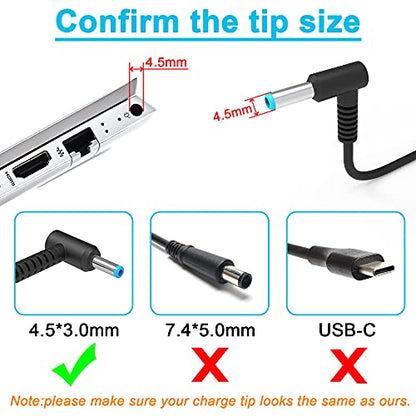 90W 65W Blue Tip HP AC Adapter Laptop Charger for hp 90w Smart ac Adapter 741727-001 H6Y89AA 710412-001 H6Y88AA PPP009D 740015-003 H6Y90AA 740015-002 740015-001 PPP012D-S PPP009A PPP009C 710413-001 - color: black2