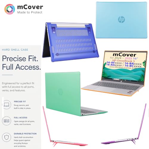 mCover Case ONLY Compatible for 16” 2024+ HP OmniBook 5 16-AF / 16-AG / 16-BAxxxx / 16-BCxxxx and Pavilion 16-AF / 16-AG0000 Series Windows AI Notebook PC (NOT Fitting Other HP Models)- Clear - color: Clear
