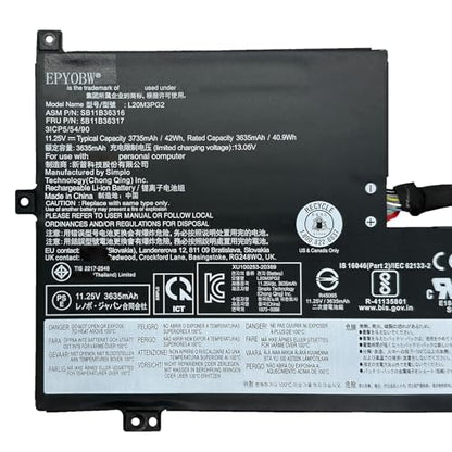 L20M3PG2 Laptop Battery 42Wh Compatible with Lenovo Flex 3 Chrome-11M836 / IdeaPad 3 Chrome-14M836 / IdeaPad Flex 3 Chromebook-11IJL6 / 500e Chromebook Gen 3 Series L20D3PG2 L20L3PG2