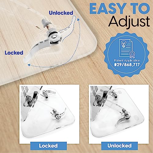 DuraClear Acrylic Laptop Stand for Desk – Ergonomic Adjustable Acrylic Computer Stand - Clear Laptop Stand with Enhanced Airflow and Workspace Elevation
