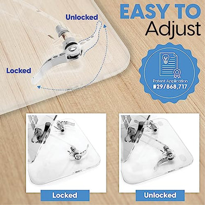 DuraClear Acrylic Laptop Stand for Desk – Ergonomic Adjustable Acrylic Computer Stand - Clear Laptop Stand with Enhanced Airflow and Workspace Elevation