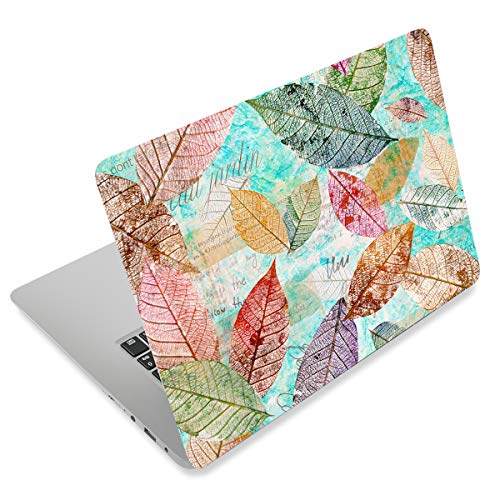 Laptop Stickers Decal,12 13 14 15 15.6 inches Netbook Laptop Skin Sticker Reusable Protector Cover Case for Toshiba Hp Samsung Dell Apple Acer Leonovo Sony Asus Laptop Notebook (Leaf) - color: Leaf