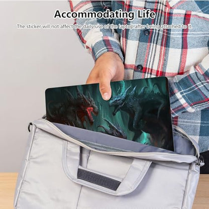 Universal Laptop Skin Sticker with 2 Wrist Pad Skins, Waterproof Scratch Resistant Vinyl Laptop Cover Decal, Cut to Fit for 11–15.6 Inch MacBook HP Dell Lenovo, Fierce Dragon - color: Fierce Dragon