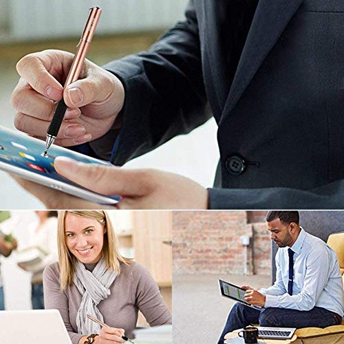Mixoo Capacitive Stylus Pen, Disc & Fiber Tip 2 in 1 Series, High Sensitivity and Precision, Universal for ipad, iPhone, Tablets and Other Touch Screens, Model: Rose Gold - color: Rose Gold