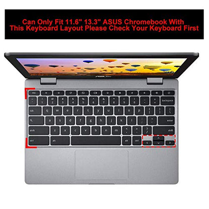 Keyboard Cover for ASUS Chromebook CX1 CR1 CX1100 CX1101 CX1102 CX1400, Chromebook C523NA C434 C433 C433TA C425TA C423 C403 C302 C302CA C223 C214 11.6" 14"(NOT FIT C436 C434 CX1700 CX3 CX34 CX5 CX9) - color: Rainbow