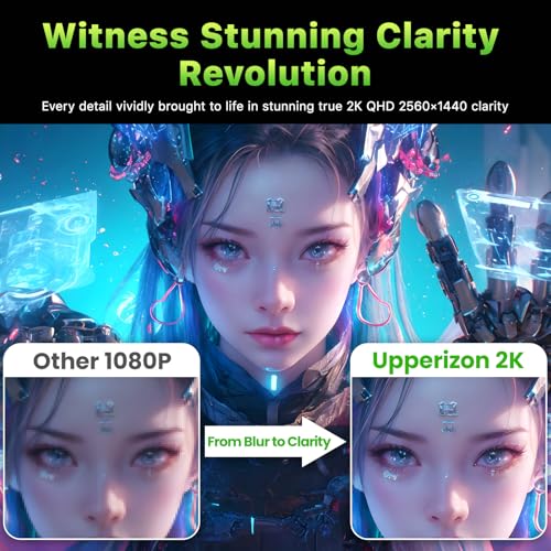 Upperizon Portable Monitor 18.5 inch 2K QHD 120% sRGB 120Hz IPS HDR HDMI USB-C Travel Monitor for Laptop MacBook PC Surface PS5 Xbox, Large External Display with Kickstand & Speakers, VESA Compatible - size: 18.5
