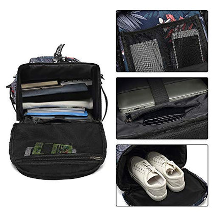 Kalesi Gym Duffle Bag Backpack 4-Way Waterproof with Shoes Compartment for travel Sport Hiking laptop - color: Floral-cool