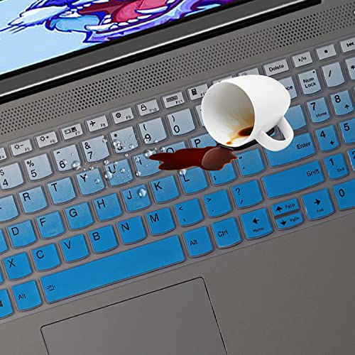 Keyboard Cover for Lenovo Yoga 7/Yoga 7i 15.6" 16", 2025-2022 IdeaPad 5/IdeaPad 3/IdeaPad 5i/IdeaPad 3i 15.6 17.3, Lenovo Flex 5 15.6, Yoga Slim 7 15, ideaPad Slim 7 15.6, ThinkBook 15/15p G2 G3 G4… - color: Gradual Blue
