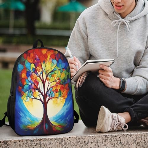 17 Inch Tree Laptop Backpack for Men Women Waterproof Lightweight Travel Backpack Commuter Bag Large Capacity Casual Daypack for Business Trip & Outdoor