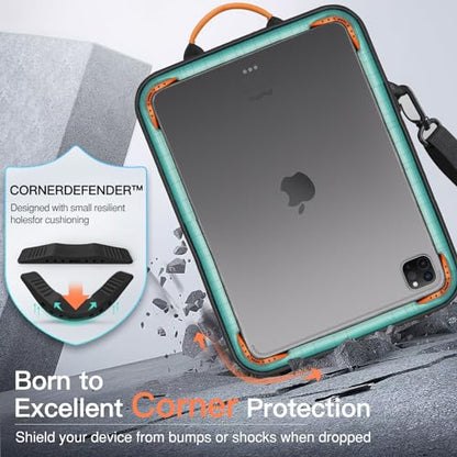 MoKo 9-11 Inch Tablet Sleeve Bag Handle Carrying Case with Shoulder Strap | Fits iPad Pro/Air/A16 11-inch, iPad 10th 10.9, iPad 9/8/7th 10.2, iPadAir 5/4th 10.9 and Tab S8/S9 11-inch, Black & Gray - color: Black & Gray, size: 9-11 inch