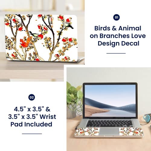LSS 15 15.6 Inches Laptop Notebook Skin Sticker with 2 Wrist Pads - Reusable Cover Protector Vinyl Sticker Cover Decal, 13" - 16" HP Apple Asus Acer Samsung - Birds and Animal - color: Birds and Animal, size: 13" - 16"