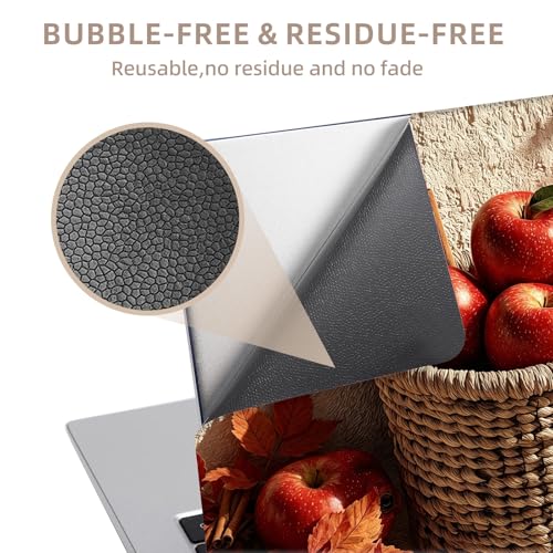 Universal Laptop Skin Sticker for 12/13/14/15.6 Inch Laptops, Reusable Vinyl Laptop Decal Cover, Waterproof Scratch Resistant Notebook Skin with 2 Wrist Pads,Autumn Basket - color: Autumn Basket
