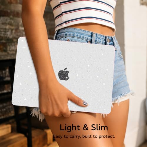 B BELK Glitter Case for MacBook Neo 13 inch 2026 Release Model A3404 | Clear Sparkly Scratch Resistant Protective Hard Shell for Mac Neo Case with Keyboard Cover & Screen Protector, Bling Clear - color: Glitter Clear