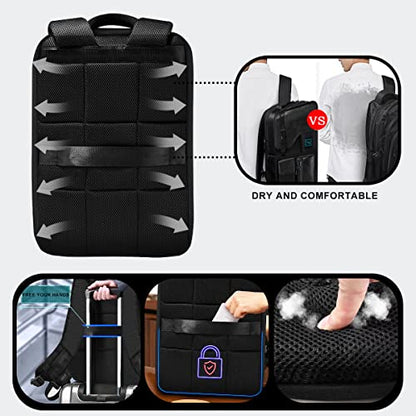 Slim & Expandable Laptop Backpack 15.6 Inch, Computer Rucksack Water Resistant Bag, Anti-Theft Travel Daypack for Men and Women-Black - color: Black