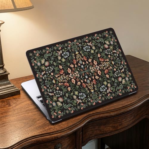iCasso for MacBook Air 13 inch Case M5 2026 M4 M3 M2 2025-2022 Model A3449 A3240 A3113 A2681, Retro Sturdy Protective Hard Shell Case for Mac Air 13.6"+Keyboard Cover+Screen Protector, Black Floral - color: Black Floral