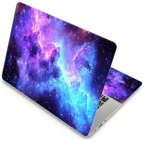 Universal Laptop Skin, DIY Cut-to-Fit Vinyl Cover Compatible with HP, Dell, Lenovo, Mac (13.3" to 15.6"), Anti-Scratch, No Residue & Bubble-Free Protective Decal Sticker, Blue Purple Galaxy Sky - color: Blue Purple Galaxy Sky
