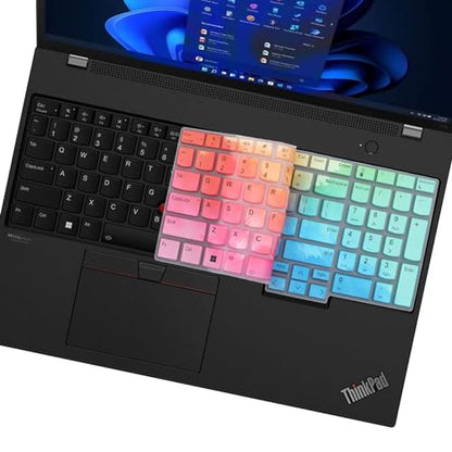 Keyboard Cover for Lenovo ThinkPad E16 L16 P16 P16v (Gen 2/Gen 1) / T16 P16s (Gen 3/Gen 2/Gen 1) 16 inch, Thinkpad L15 Gen 4/3 15.6 inch (Not Fit Thinkpad Z16,L15 Gen 2/1)-Colorful - color: Colorful