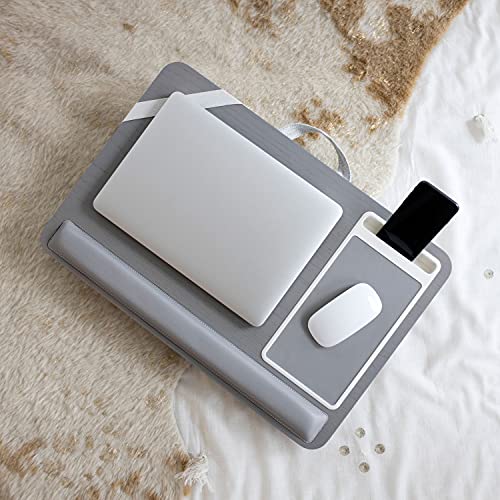 ROSSIE Home Premium Ash Wood Lap Desk – Gray, Fits 15.6” Laptops - color: Harbor Grey