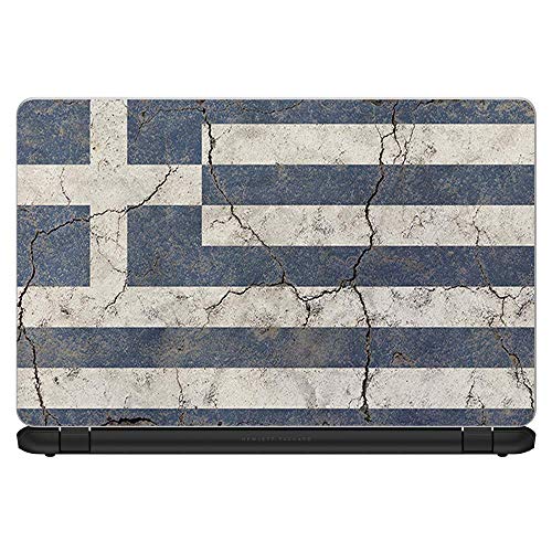 Flags | Custom Fit Made to Order Laptop Notebook Skin Vinyl Sticker Cover Decal Fits 13.3" 14" 15.6" 16" HP Lenovo Apple Mac Dell Compaq Acer Flag Greece Grunge Distressed Country - color: Style 14