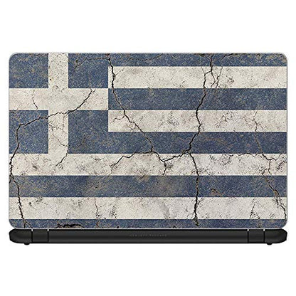 Flags | Custom Fit Made to Order Laptop Notebook Skin Vinyl Sticker Cover Decal Fits 13.3" 14" 15.6" 16" HP Lenovo Apple Mac Dell Compaq Acer Flag Greece Grunge Distressed Country - color: Style 14
