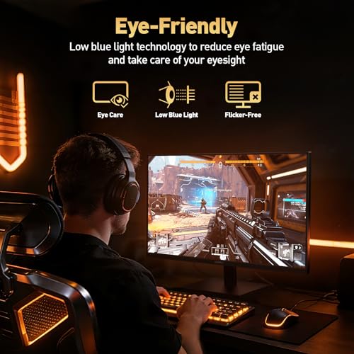KOORUI 24 Inch Gaming Monitor 144Hz Full HD 1920 x 1080p IPS Ultra-Slim Display with HDMI VGA, Adaptive Sync, 99% SRGB, VESA 100x100mm, Eye Care, Tilt, HDMI 2.0, Black, E2411K - size: 24"/144Hz/FHD