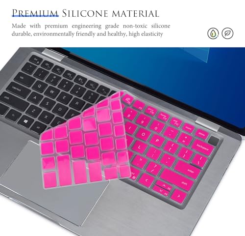 Keyboard Cover Skin for Dell Latitude 14" 7440 5440 7430 5430 5431 9430 7420 5420 9420 7410/Dell Latitude 9000 9510 9520 15.6"/Dell Latitude 7640 16"[Not fit for Dell Latitude 7320 5320] - Pink - color: Hot Pink