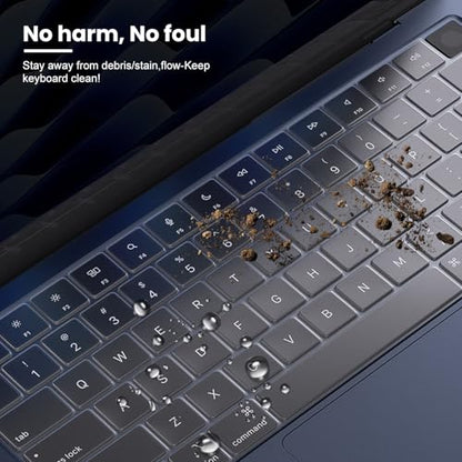 Keyboard Cover Compatible with 2026-2022 MacBook Air 13.6 inch M5 M4 M3 M2 chip/MacBook Air 15.3 inch with M5-M2, Apple Mac Air 13 15 High Transparency Keyboard Skin Protector - color: Clear, size: MacBook Air 13" / 15"