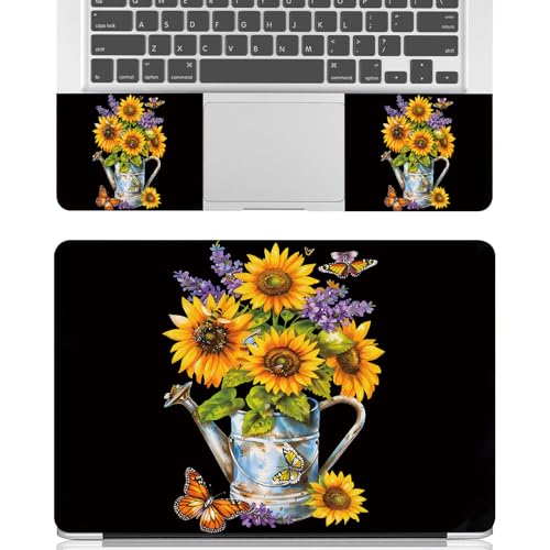Universal Laptop Skin Sticker Decal for 11.6”12" 13" 13.3" 14" 15" 15.4" 15.6" Reusable Waterproof Scratch-Scratch Resistant Protective Vinyl Laptop Notebook Skin Stickers - Sunflower & Butterfly - color: Sunflower & Butterfly
