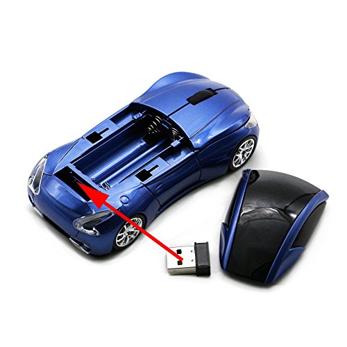 MGbeauty Wireless Car Mouse with USB Receiver Computer Gaming Mouse for Laptop Windows Mac Black - color: Black
