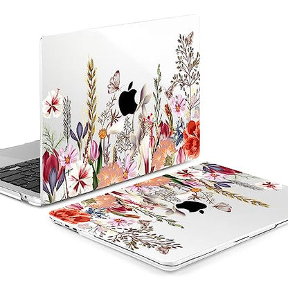 Batianda Case for MacBook Air 15" with M5 M4 M3 M2 Chip, Botanical Meadow | 4-in-1 Set with Bright Color Botanical Design, Lightweight Slim Hard Shell Protection For School Girls Women and Travelers - color: Flower field