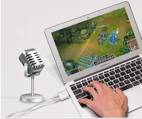USB Audio Adapter with 3.5mm Speaker/Headphone and Microphone Jacks, Plug and Play, No External Drivers, Campatible with Windows, Mac, Linux and Chromebook