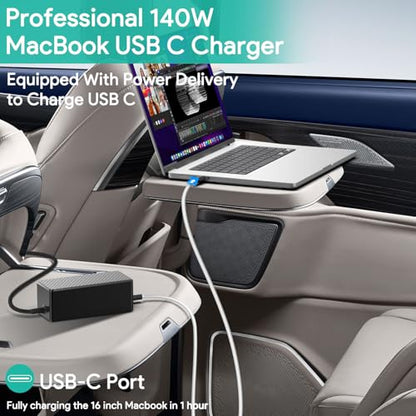 140W 135W 130W 100W 95W 90W USB-C Laptop Car Charger PD3.1 12V-24V DC Adapter for MacBook Pro 16" /MacBook Air,Dell XPS/Latitude/Precision/Chromebook,Lenovo,HP,Asus,Toshiba/Steam Deck/Tablet/Phone