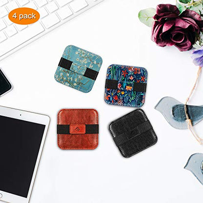 FINTIE Screen Cleaning Pad, [4 Pack] Soft Cloth Car Phone Screen Cleaner | Microfiber Wipe Cleaning with Elastic Strap for iPad, iPhone, MacBook, Tablets, Laptop, Monitor (Blossom) - color: Blossom