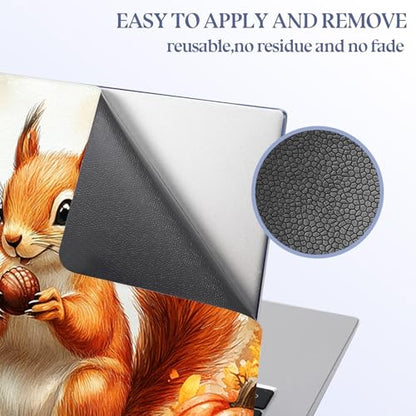 Universal Laptop Skin Sticker Decal,15.6 Inch Laptop Vinyl Cover for 13" 14" 15.6" Laptop,Scratch-Resistant Waterproof Protector Wrap,Reusable with Wrist Pads,Autumn Squirrel Pumpkin - color: Autumn Squirrel Pumpkin